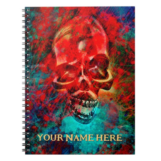 Carnet Crâne coloré. Personnalisé (Devant)