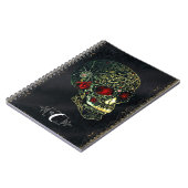 Carnet Crâne de araignée à bijoux et roses filigranes got (Côté gauche)