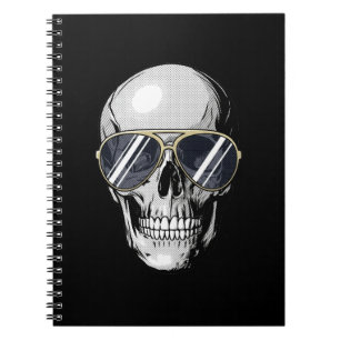 Carnet Crâne de bande dessinée d'art Pop avec lunettes de