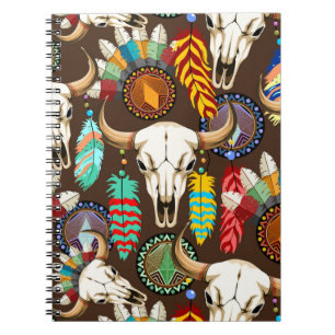 Carnet Crâne de Buffalo Emblème Amérindien