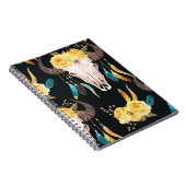 Carnet Crâne de buffle décoré de fleurs sans joint (Côté Droit)