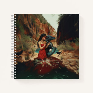 Carnet Crâne de dragon Abstrait Occulte Cuisine foncée AI