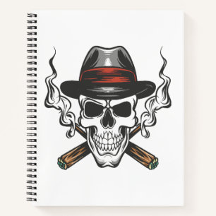 Carnet Crâne de gangster avec chapeau fedora