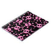 Carnet Crâne de pirate : motif cœurs girly (Côté gauche)