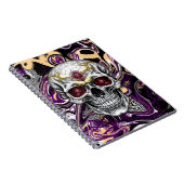 Carnet Crâne de sucre noir, violet et or (Côté Droit)