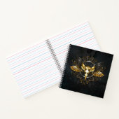 Carnet Crâne d'oiseau doré sur fond noir (Intérieur)