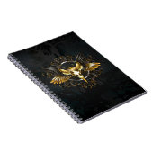 Carnet Crâne d'oiseau doré sur fond noir (Côté Droit)