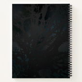 Carnet Crâne d'oiseaux dorés sur arrière - plan noir (Dos)