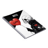 Carnet Crâne éffrayant - Personnalisable avec ballon (Côté Droit)