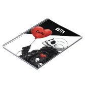 Carnet Crâne éffrayant - Personnalisable avec ballon (Côté gauche)