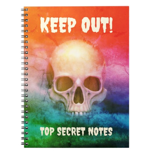 Carnet Crâne effrayant. Tenir à l'écart ! Notes top secre (Devant)