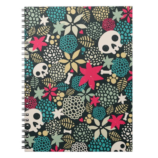 Carnet Crâne en fleurs (Devant)