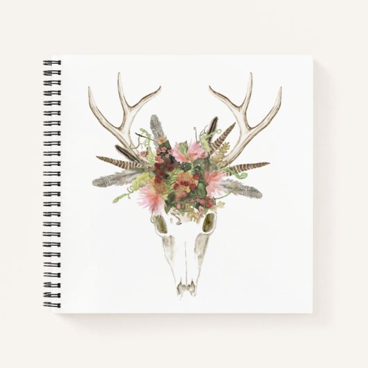 Carnet Crâne et fleurs de cerfs (Devant)