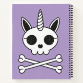 Carnet Crâne et os croisés de licorne (Dos)