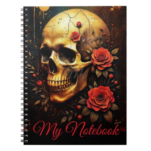 Carnet Crâne et Roses (Devant)