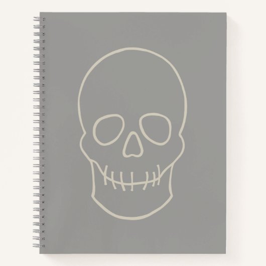 Carnet Crâne - Gris fantôme et Blanc osseux (Devant)