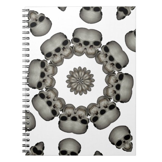 Carnet Crâne Humain Effrayant Mandala (Devant)
