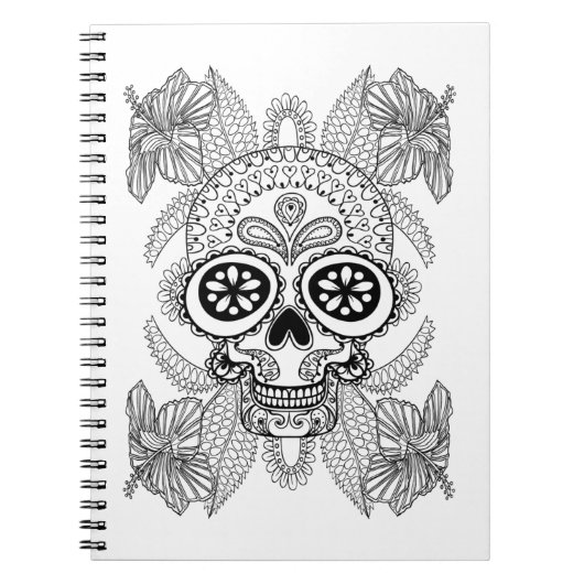 Carnet Crâne inspiré en fleurs (Devant)