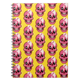 Carnet Crâne mignon Avec Des Fantômes Dans Les Sockets Oe