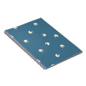 Carnet Crâne mignon kawaii aléatoire points bleu clair (Côté Droit)