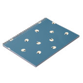 Carnet Crâne mignon kawaii aléatoire points bleu clair (Côté gauche)
