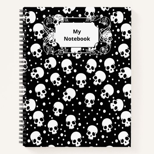 Carnet Crâne monochrome Polka Dot (Devant)