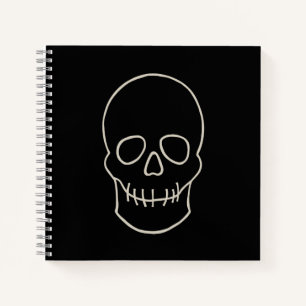 Carnet Crâne - Noir de chauve-souris et Blanc d'os