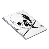 Carnet Crâne noir et blanc et os (Côté Droit)