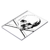 Carnet Crâne noir et blanc et os (Côté gauche)