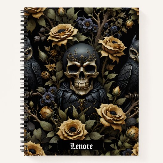 Carnet Crâne noir et gris (Devant)