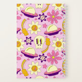 Carnet Crâne rétro cool, fleurs et ovnis (Verso)