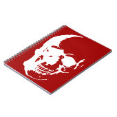 Carnet Crâne - Rouge & Blanc métal Imaginaire Art (Côté gauche)