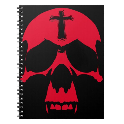 Carnet Crâne rouge démon conception graphique gothique (Devant)