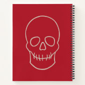 Carnet Crâne - rouge sang et blanc os (Dos)