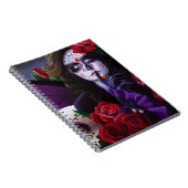 Carnet Crâne sucre rouge ROses pourpre (Côté Droit)
