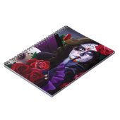 Carnet Crâne sucre rouge ROses pourpre (Côté gauche)