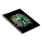 CARNET CRÂNE VERT DE LA MORT AVEC FLEURS (Côté Droit)