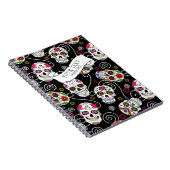 Carnet Crânes à sucre et permules Rose Black ID725 (Côté Droit)