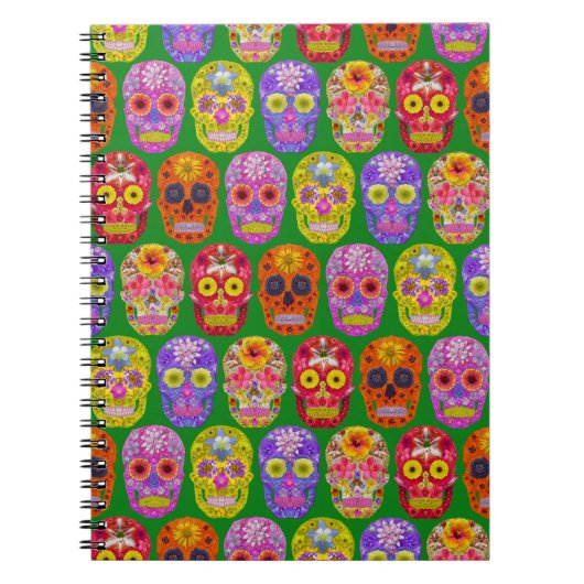 Carnet Crânes de fleurs Motif sans soudure 2018 (Devant)