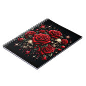 Carnet Crânes dorés et roses rouges scintillent de glamou (Côté gauche)