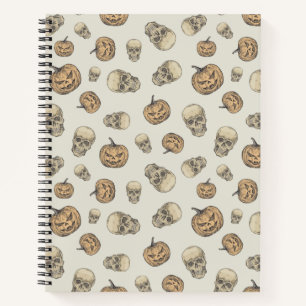 Carnet Crânes et Citrouille Motif d'Halloween