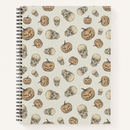 Carnet Crânes et Citrouille Motif d'Halloween (Devant)