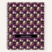 Carnet Crânes et fleurs violettes sur l'Arrière - plan ar (Devant)