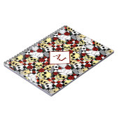 Carnet Crânes Portant le Chef Casquette Roses rouges Moti (Côté gauche)