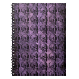 Carnet crânes pourpres grunges