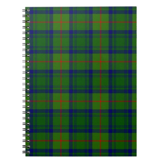 Carnet Cranstoun tartan vert bleu plaid (Devant)