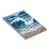 Carnet Crashing Ocean Waves | Coastal Blue Watercolor (Côté Droit)