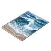Carnet Crashing Ocean Waves | Coastal Blue Watercolor (Côté gauche)