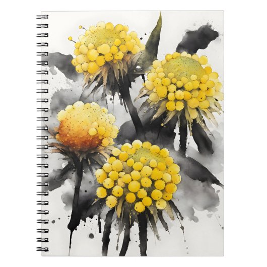 Carnet Craspedia - Fleurs aquarelle (Devant)