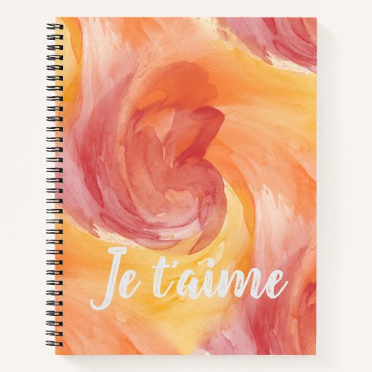 Carnet Cravate-Dye flamme rouge orange peint Aquarelle d' (Devant)